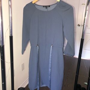 DYNAMITE Musty-Blue Tie Dress